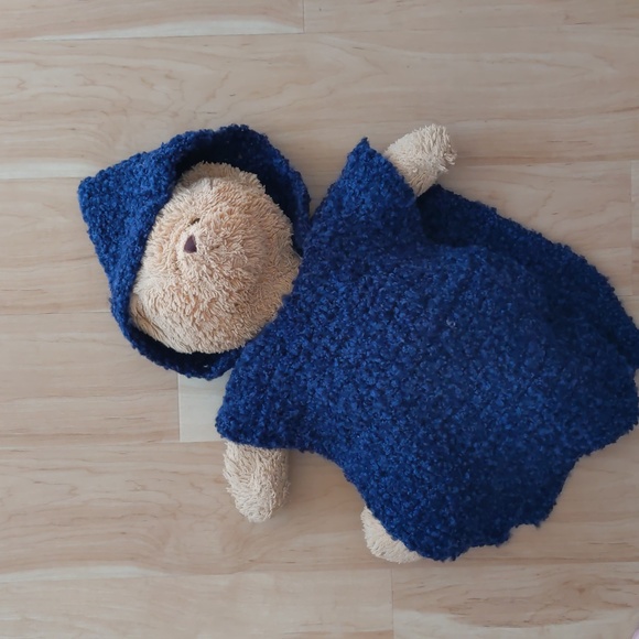 Handmade Poncho, crocheted kids hoodie, XS, new, unisex, soft, retro, knit - Picture 2 of 10